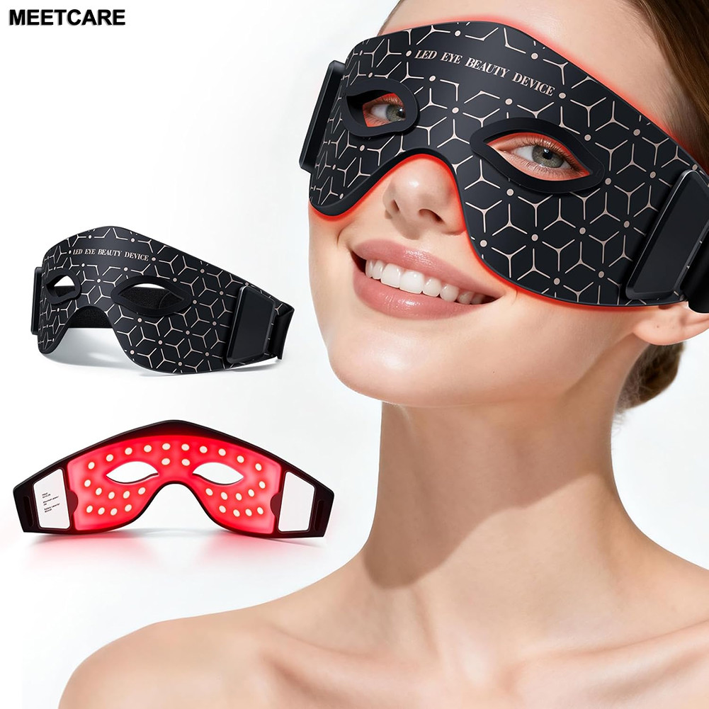 Red Light Eye Mask 630NM 850NM LED Eye Red Light Therapy Eye Mask with 5Modes Massager for Relieve