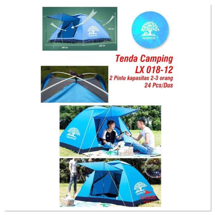 TendA Kemping camping family Otomatis Tenda hiking(4 orang) LX018-12