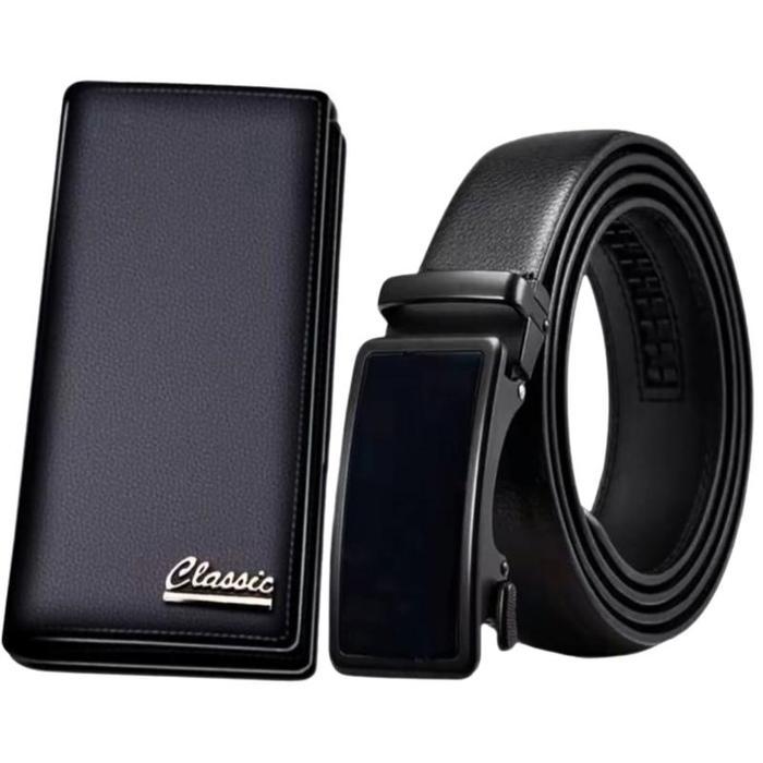 Eiger Wallet - Beli 1 Gratis 1 Dompet Panjang Kulit Ikat Pinggang Kulit Pria Rell Automatis Elegan