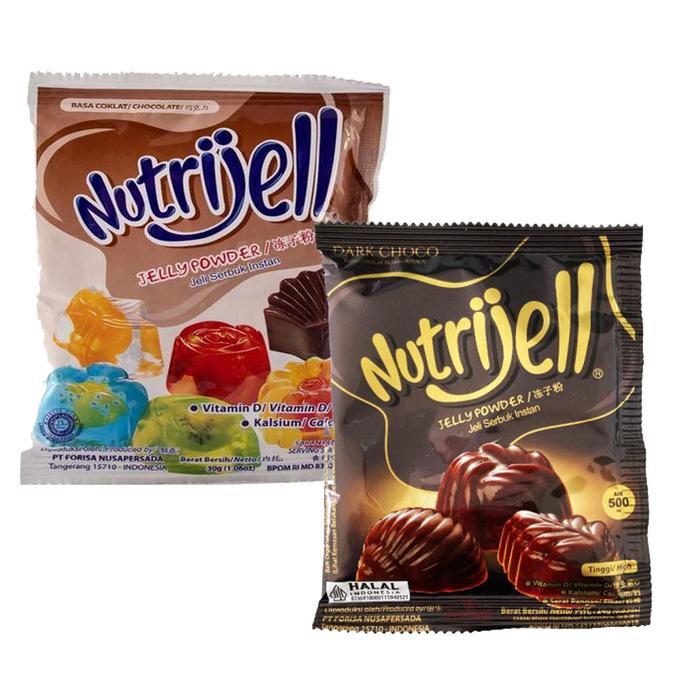 (12Pcs X 1 Box) Nutrijel Coklat Nutrijel Dark Chocolate Jelly Powder Sachet 15Gr Nutrijell