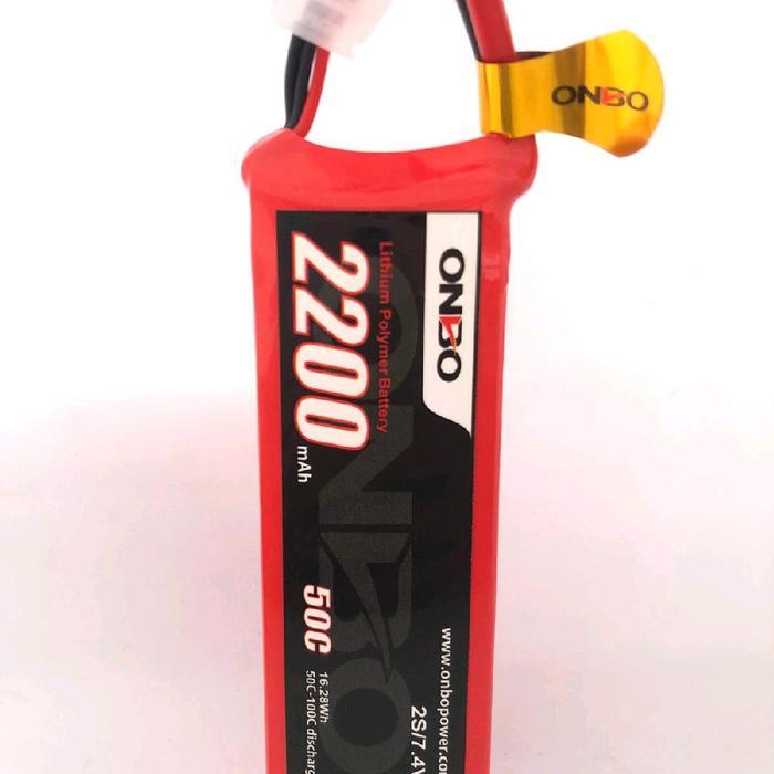LIPO 2S 7.4V 2200MAH 50-100C ONBO POWER - BERAT 132 GRAM - CONTROL, REMOTE, TOY BATERAI ORIGINAL