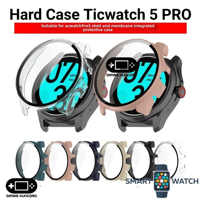 Stok Baru Hard Case Ticwatch 5 PRO mika casing cover tempered glass mobvoi ticwatch 5 pro