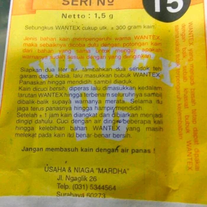 "New" Wantex pewarna kain baju celana jeans