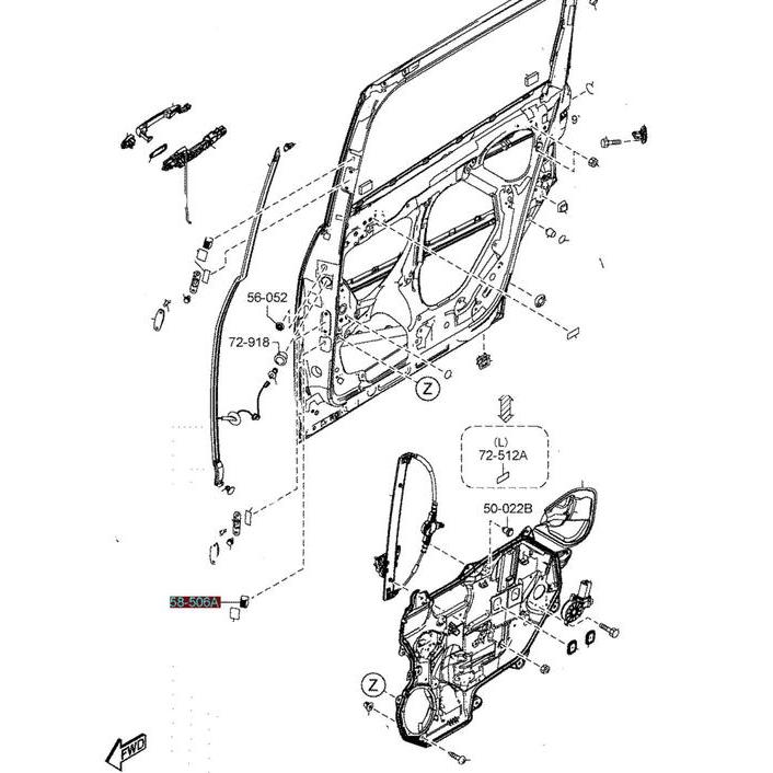 KARET PENAHAN PINTU SLIDING MAZDA BIANTE RUBBER STOP REAR DOOR