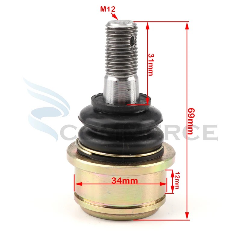 M12 34X12mm Ball Joint Kit Fit For Chinese ATV UTV Go Kart Buggy Quad Bike Ball Joints Accessories