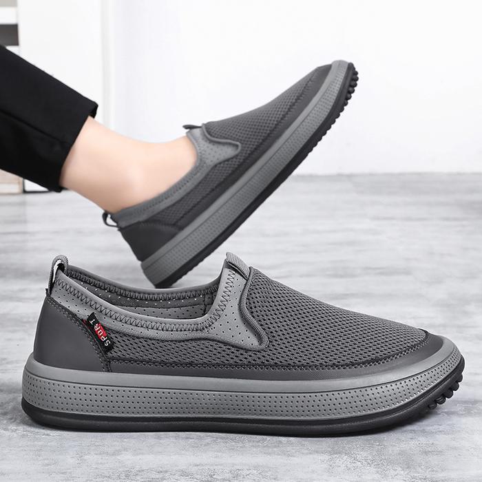 Aerostreet - Sepatu Pria Kasual Modis Bernapas Slip-On Olahraga Loafers Nyaman Untuk Sehari-Hari