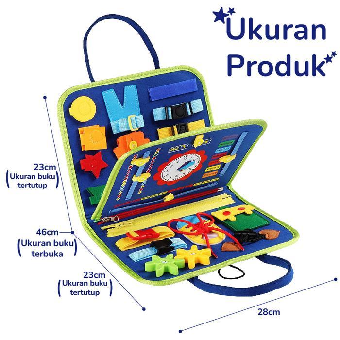 BLOCK CITY-Busyboard Mainan Montesori Papan Kognitif BusyBook Velcro
