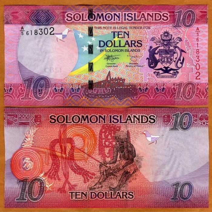 Solomon Islands 10 Dollars 2017 Prefix. A-2