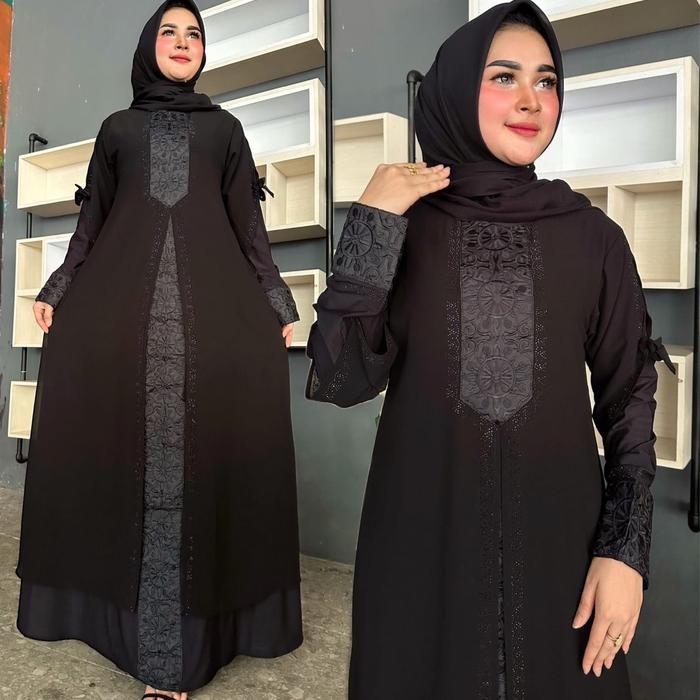 Gamis Abaya Hitam Polos Model Simpel