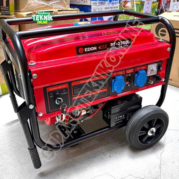 Genset 3000W EDON PT-3300 PT-3300L Manual Starter AVR / Power Generator Listrik 3000 Watt Bensin 4 T