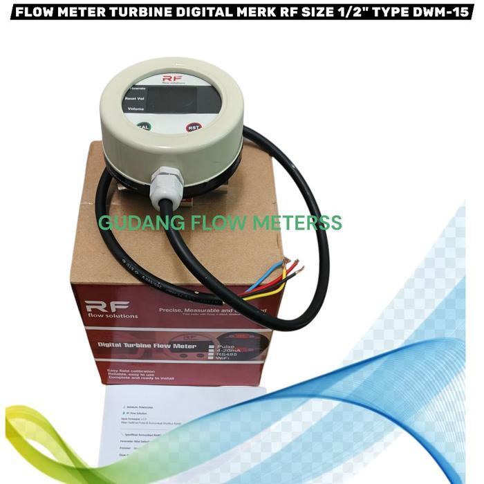 Turbine Digital Flow Meter Merk Rf Size 12" Type DwmDn15 Rs485 Terbaru 