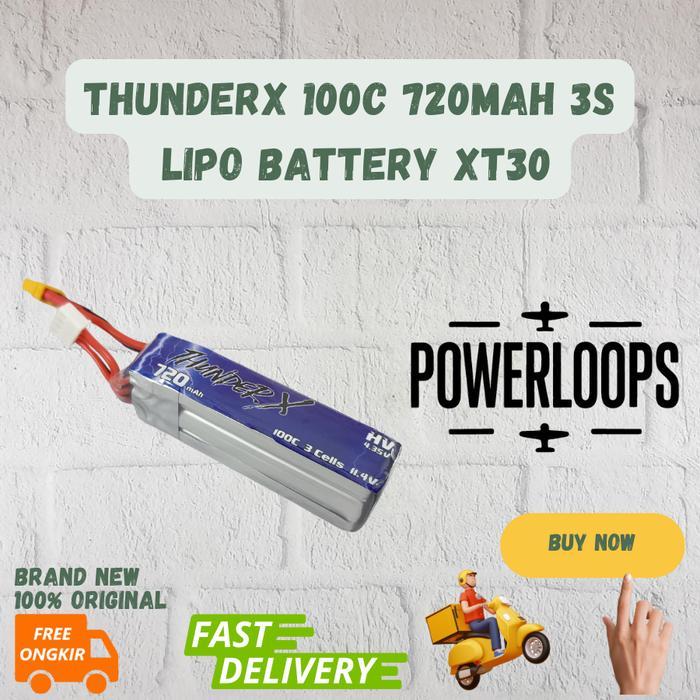THUNDERX 100C 720MAH 11.4V 3S LIPO BATTERY XT30