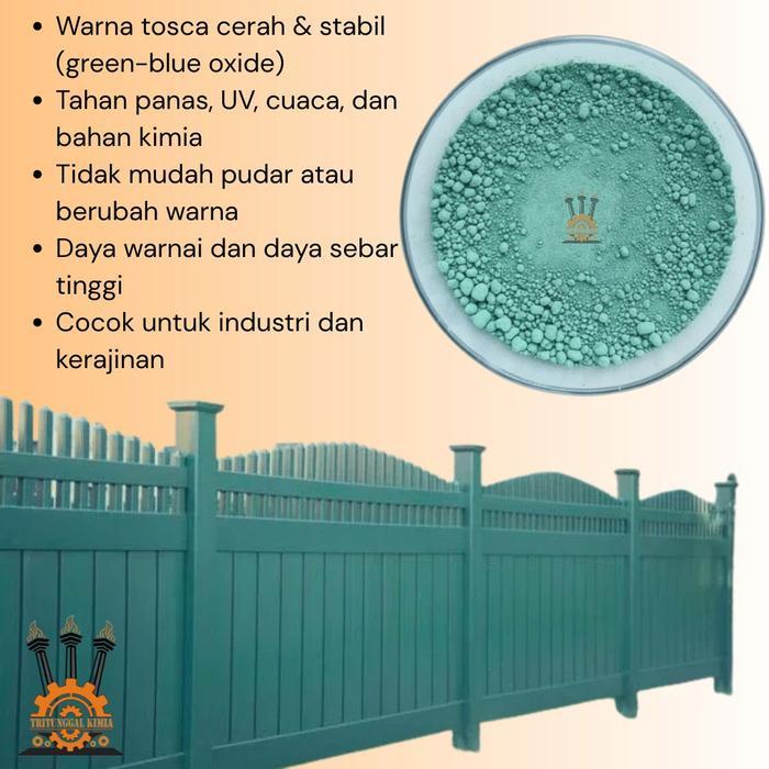 Pigmen Tosca Iron Oxide 1Kg Serbuk Pewarna Beton, Cat, Resin Indoor Outdoor / Warna Hijau Tosca