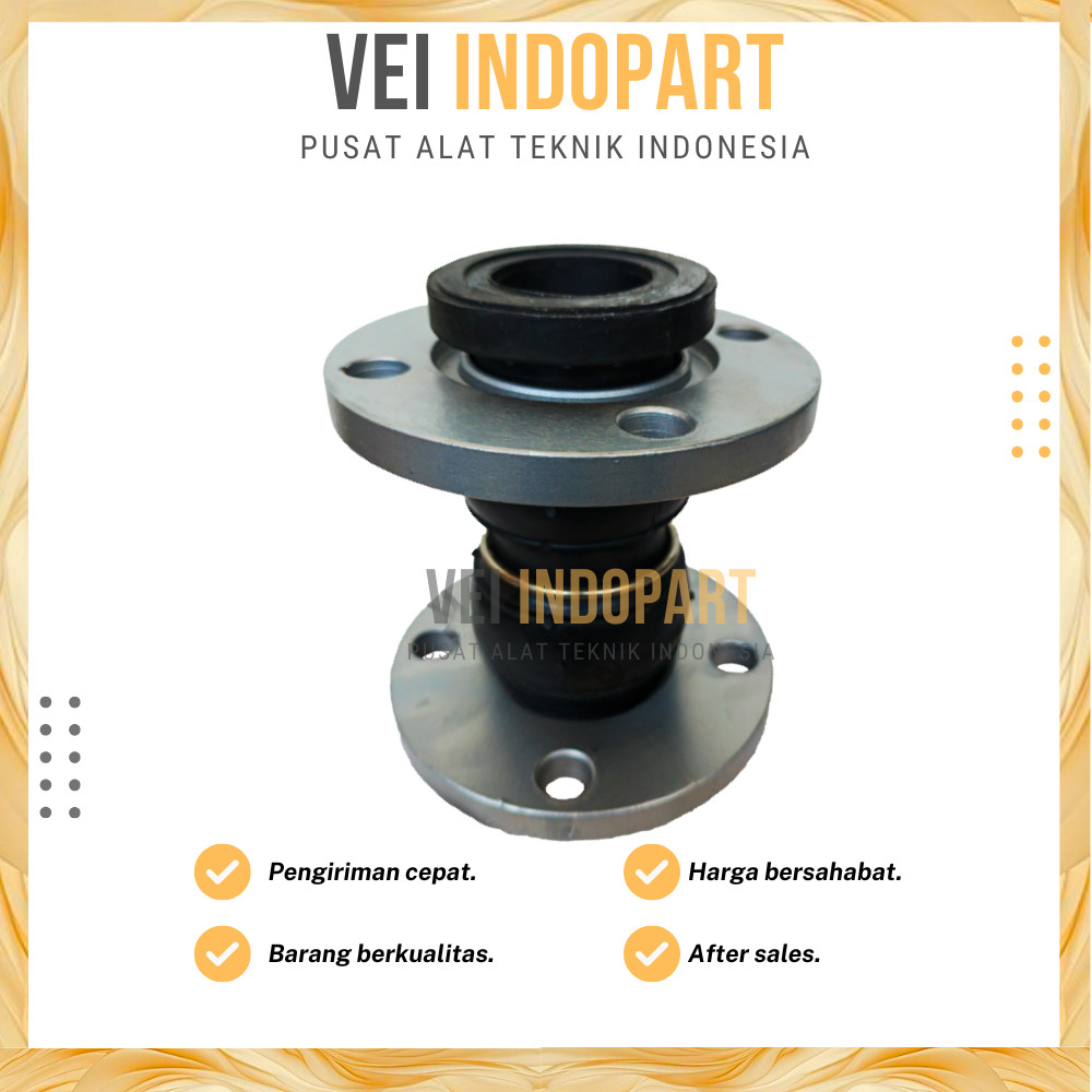 2" Rubber Flexible Joint Dua Gelombang Flexible Rubber Joint Flange PN 16 Size 2 Inch