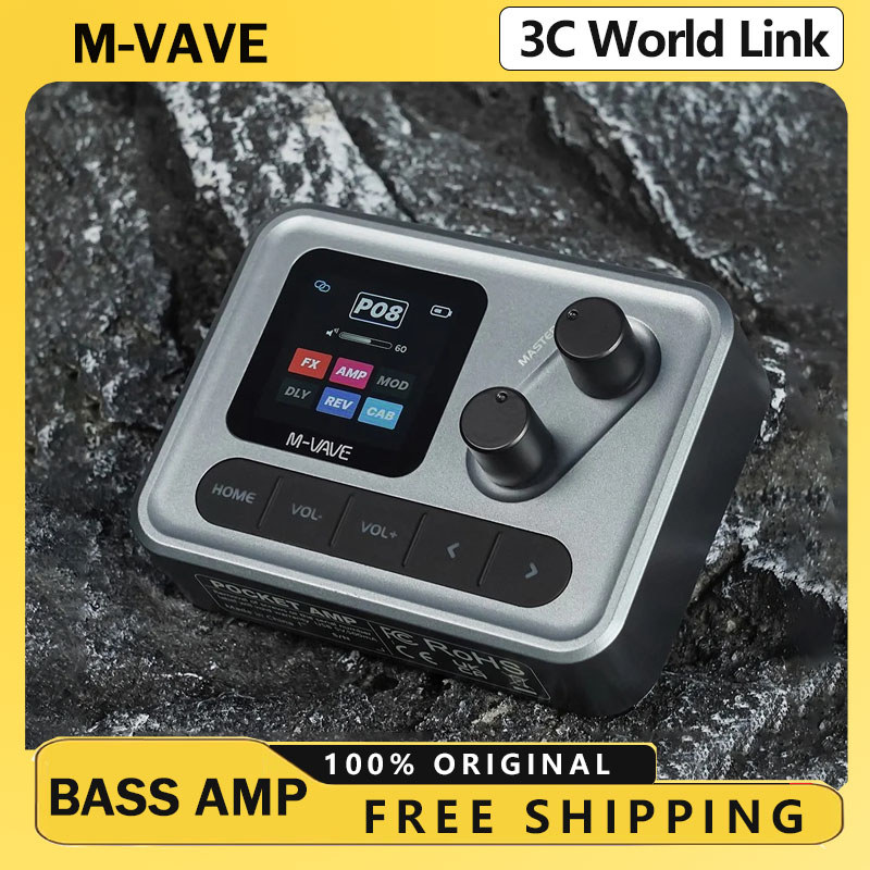 M-VAVE Pocket AMP Mini Guitar Bass Amp 1.54" LCD Color Screen 1450mAh APP Control Multi-Function