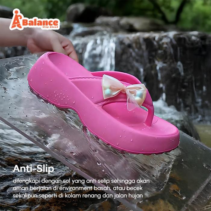 Air-Balance Sandal Japit Anak Wedges Perempuan Model Pita Lucu Slipper EVA Rubber Empuk 803-S