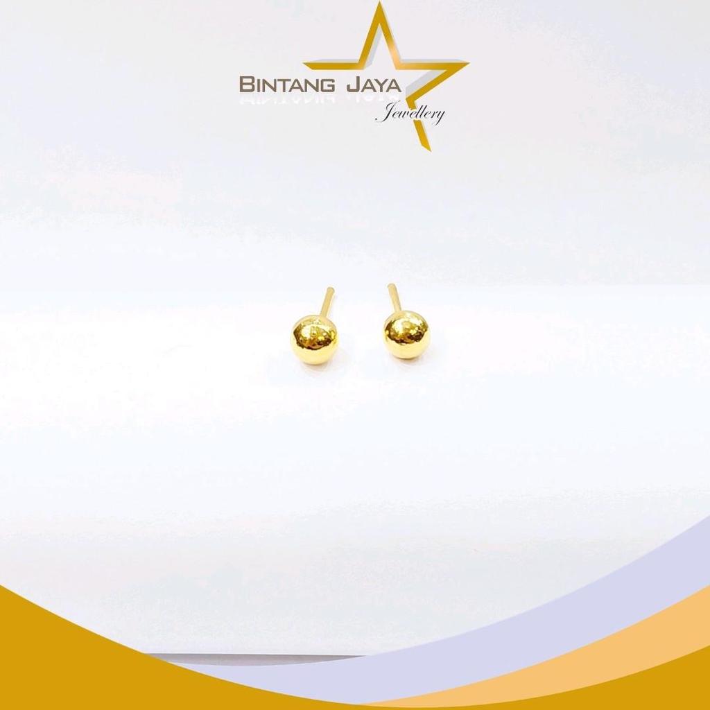 Anting Emas LM99 Paku | Berat 1gr - Kadar LM99 | Bold Kecil (LJ)