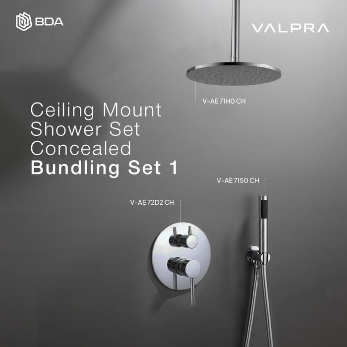 Valpra Shower Set Kamar Mandi Shower Set Tanam Hand Shower Headshower Plafon Handshower Ceiling
