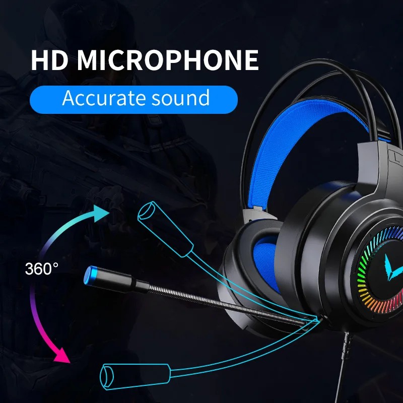 G58 G60 Gaming Headset 7.1 Stereo SVirtual Surround Bass Earphone Headphone with Mic LED Light for