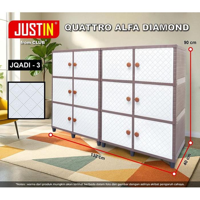 CLUB Justin Quattro - Lemari Plastik Susun - Kabinet Minimalis Plastik - Rak TV Plastik Kuat