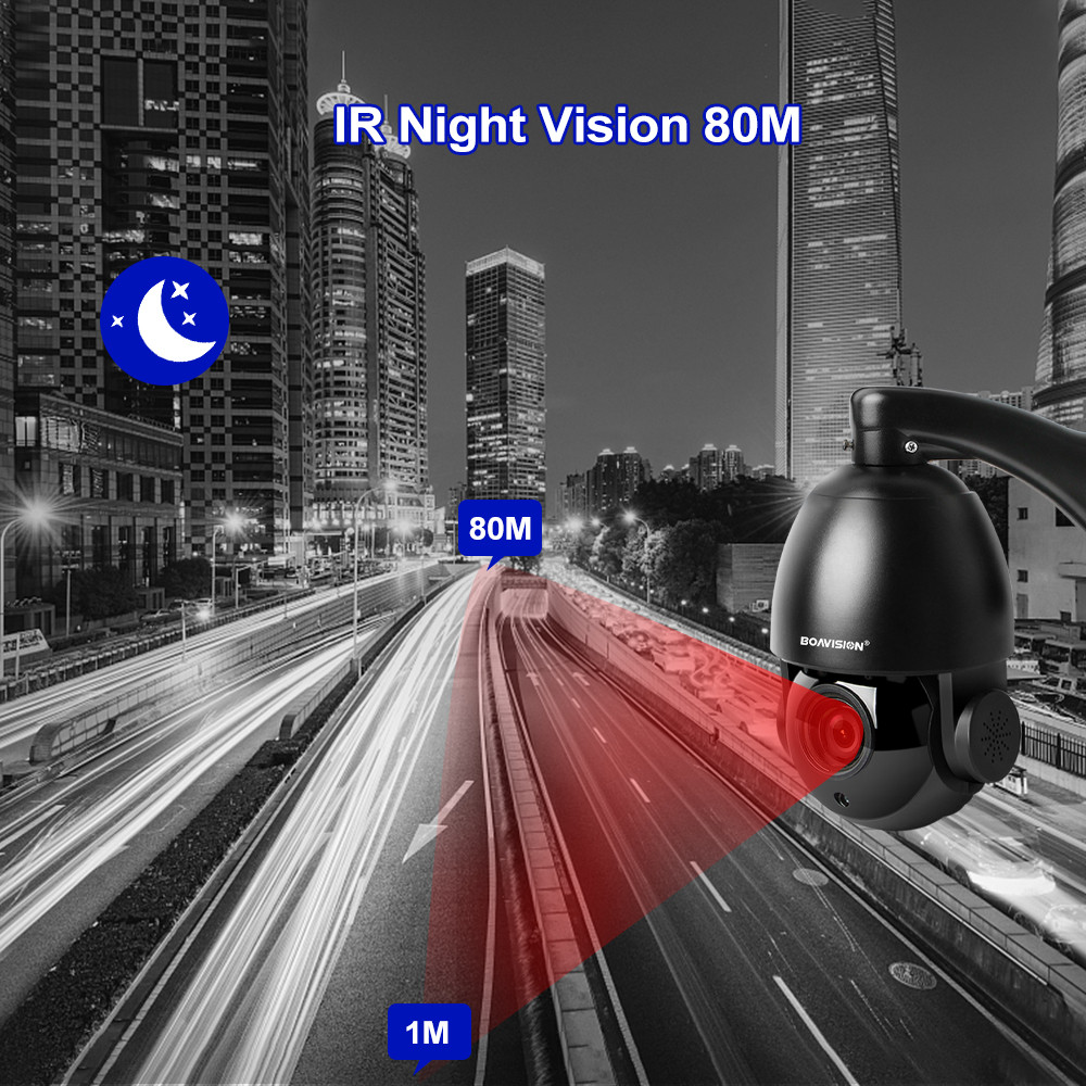 4K 8MP 5MP IP Camera Outdoor PTZ POE 30X Zoom H.265 Dome Speed Night Vision IR 80M CCTV Camera