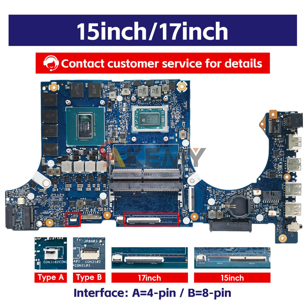 FX505DU Mainboard For ASUS FX705DU FX705DV FX505DV Laptop Motherboard R5-3550H R7-3750H GTX1660TI