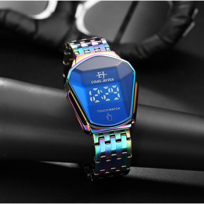 Evans Jayden Jam Tangan Pria 9953 Rantai Stainless Steel Digital Touch Screen Sapphire Glass Water