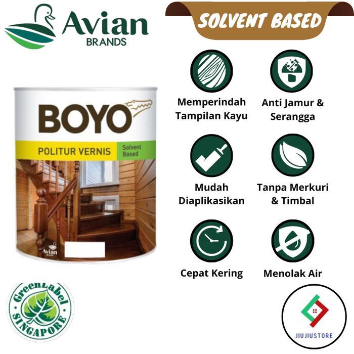 BOYO POLITUR VERNIS SOLVENT BASED 1KG - VERNIS PLITUR BOYO VERNIS 1KG