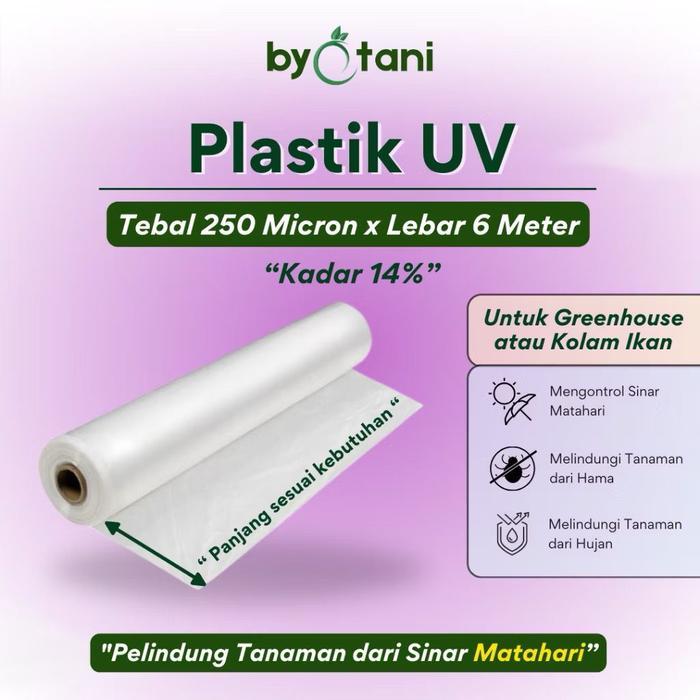 JTTOP" PLASTIK UV KADAR 14% TEBAL 250 MICRON LEBAR 6 METER - PLASTIK FILTER SINAR UV GREENHOUSE