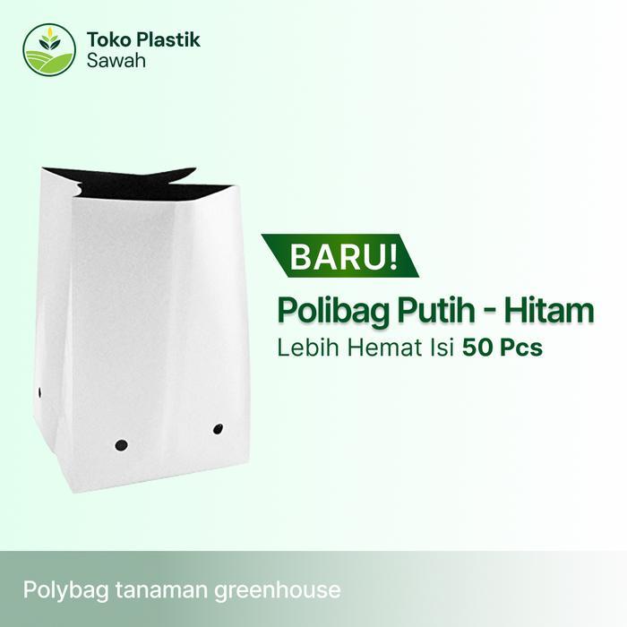 Polybag Putih 40 x 40 Isi 50 Lembar - Polybag Putih / Putih-Hitam