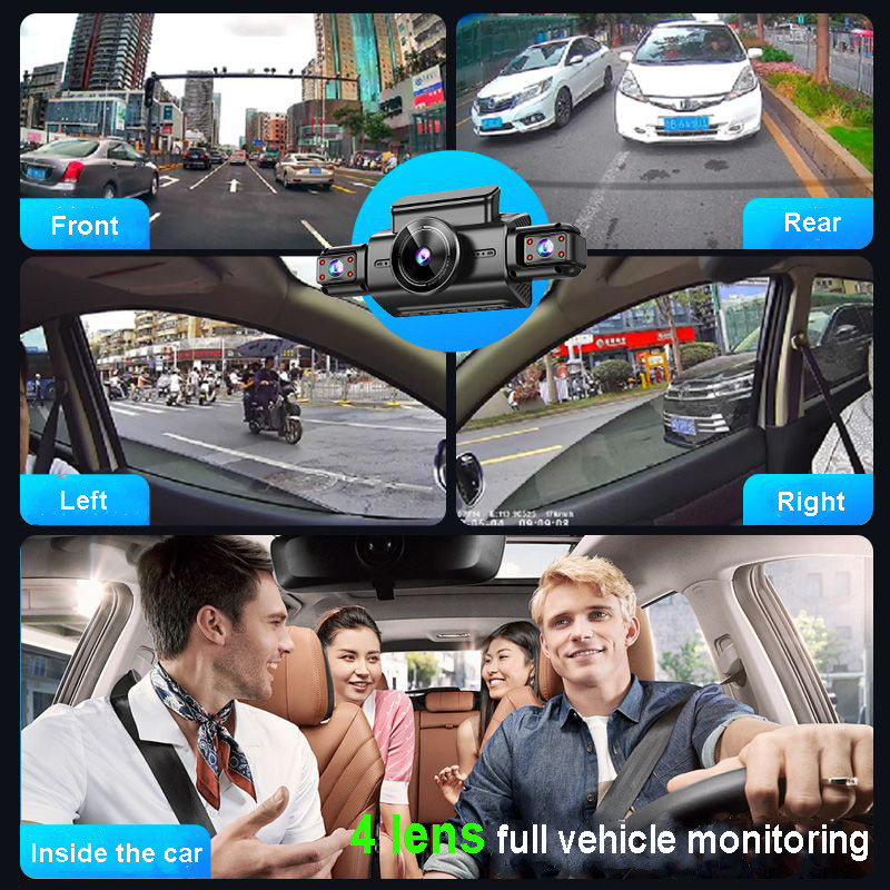 4K 4CH Hidden Dash Cam with APP Night Vision Motion Detection 24/7 Parking Monitor G-Sensor Loop