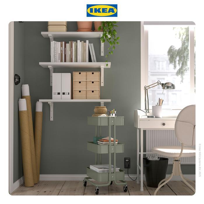 IKEA RASKOG Troli Dapur Serbaguna Abu-Hijau 35x45x77cm