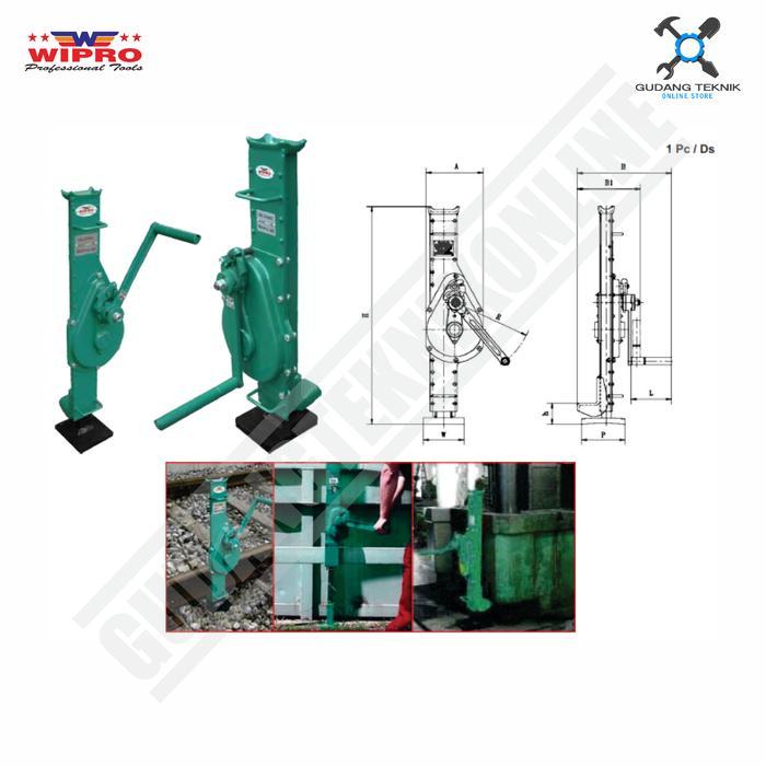 Dongkrak Kereta Model Putar / Dongkrak Rel Putar Engkol 5 Ton WIPRO