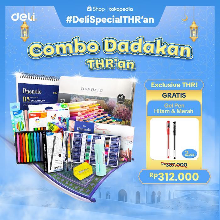 [COMBO DADAKAN THR'an ] Deli Pensil warna oil 72 warna, Crayon Plastic, Watercolor Deli 24 Warna,