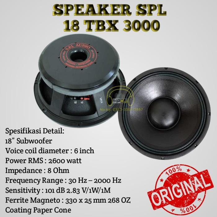 SPEAKER KOMPONEN SPL AUDIO 18 INCH 18 TBX 300 SPEAKER SPL AUDIO 18TBX3