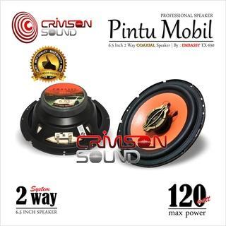 Bass Mantap Speaker Coaxial 6,5 Inch Pintu Mobil Embassy Ex-650 Bass
