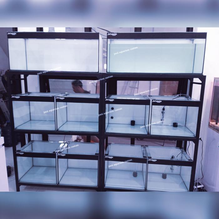 aquarium 100x40x40 8/5mm 2pcs dan 50x40x40 8pcs 2 set