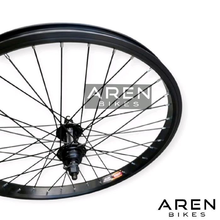 WHEELSET SEPEDA 20 IN ARAYA JA25 LUBANG 36 HOLE 36H VELG RIM RIMS HUB FREEHUB JARI RODA BMX LIPAT