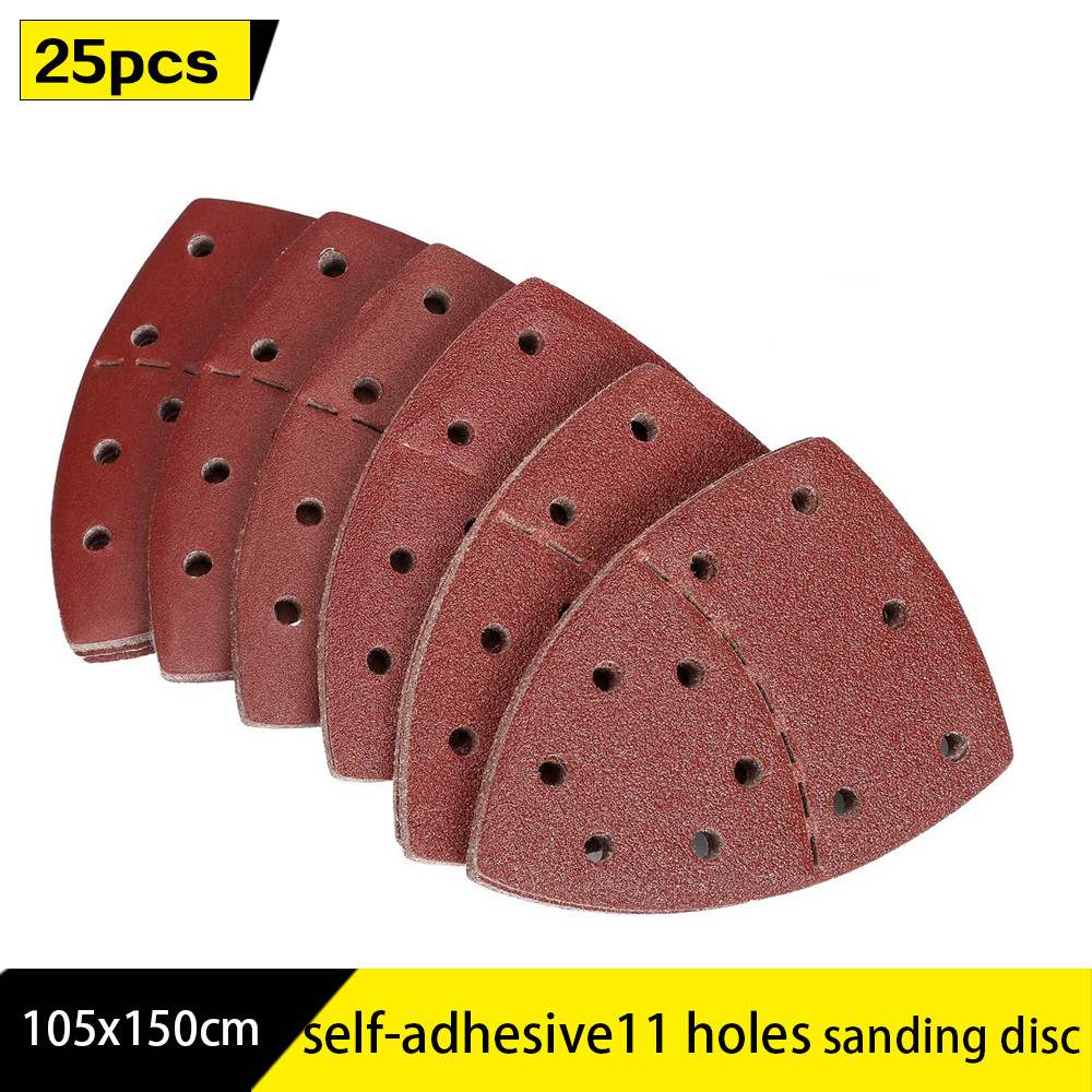 25 Buah Lembar Pengamplasan Mouse Kertas Pengamplasan Segitiga Bantalan Detail Orbital Sander Cakram