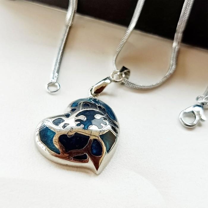 TERMURAH Kalung Liontin Titanium Batu Giok Model Love Mini - VeE Liontin Wanita