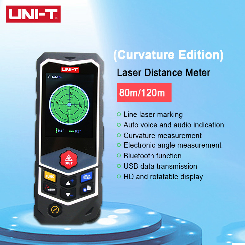 PROMO HARI INI  UNI-T LM80D PRO/LM120D PRO Digital Laser Distance Meter Laser Range Finder Curvature
