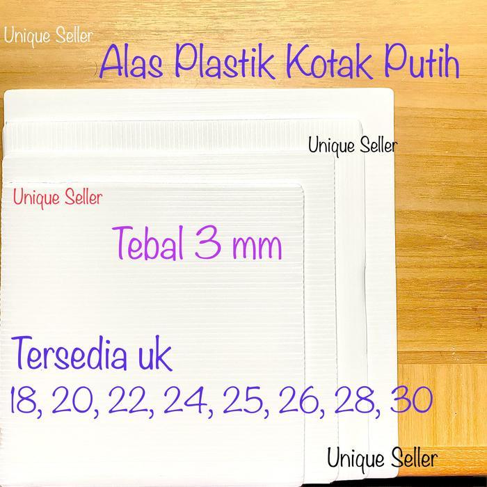 Alas Tatakan Kue Tart Puding Plastik Kotak Putih