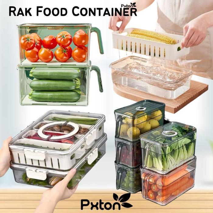 PXTON - Rak Food container / Kotak penyimpanan makanan ringan / Tempat makan bumbu dapur / Kontainer