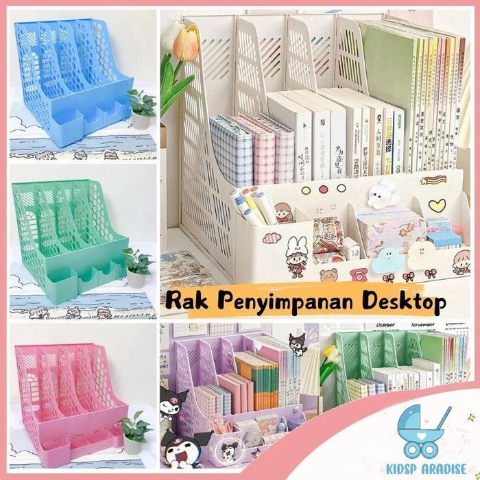 COD Rak Buku Minimalis Aesthetic Tempat Pena / Rak Penyimpanan Desktop Organizer Box File/Rak Buku &