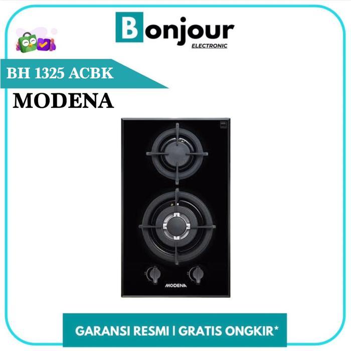 TERLARIS Kompor Tanam 2 Tungku Modena BH 1325 ACBK Tempered Crystal Kompor Gas Modena BH1325ACBK