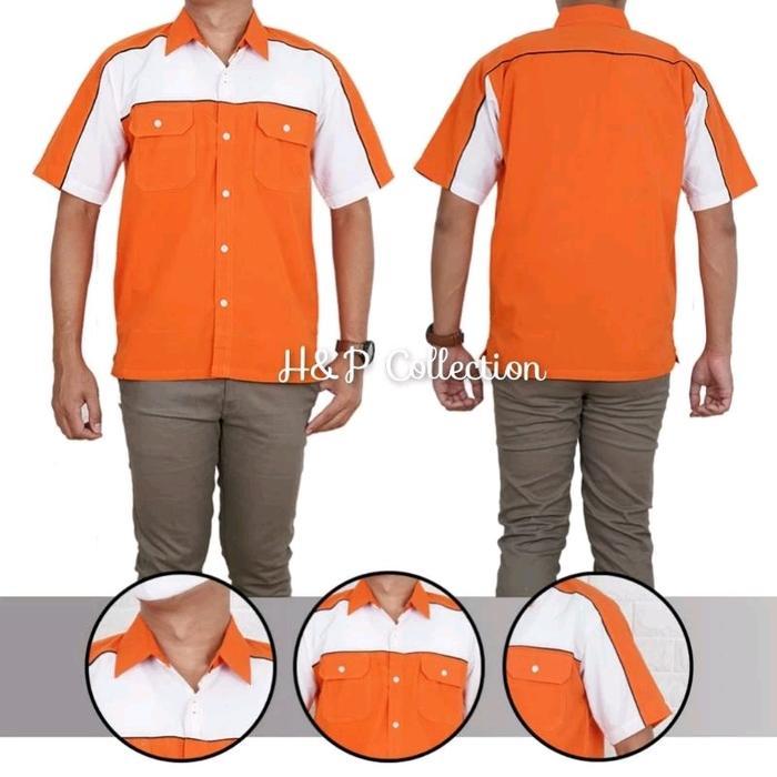 TERLARIS Rc Baju Seragam Kerja Merah Putih , Baju Seragam Biru Putih , Baju Seragam Kuning Putih ,