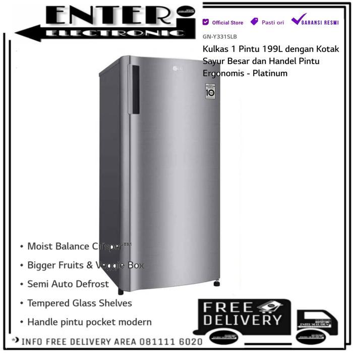 LG GNY331SLB - LEMARI ES 1 PINTU 203L 195L KULKAS 1PINTU LG GN Y331SLB