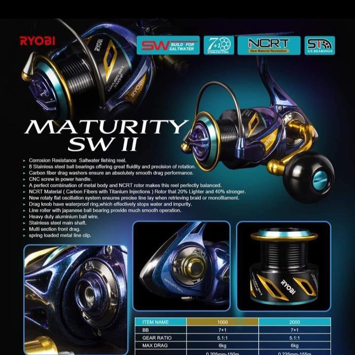 Reel Ryobi Maturity Sw Ii 4000/5000/6000/8000 Hpx - Power Handle Terlaris