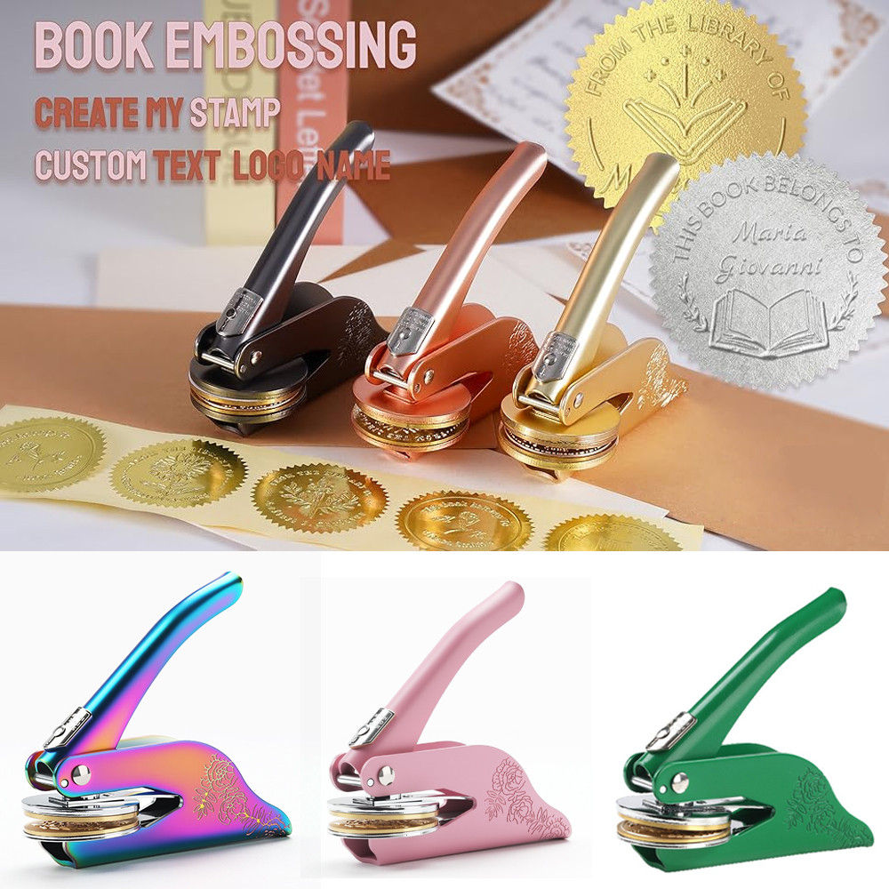 Custom Book Embosser Stamp with Own LOGO Personalized Embosser Book Stamp From The Library of Ex