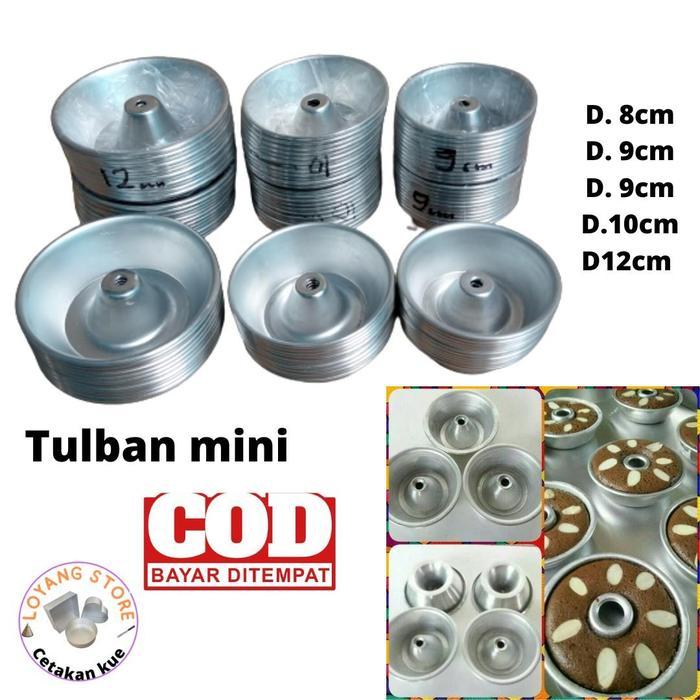 Tulaban mini cetakan kue donat kue mini 12 pcs tulban mini ukuran varian Aluminium Loyang